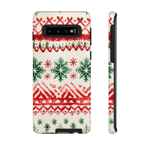 Watercolor Study of Christmas Patterns - Impact Resistant Phone Case Samsung Galaxy S10 Matte